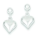 Puffed Heart Post Earrings in Sterling Silver
