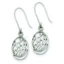 Fancy Oval Dangle Earrings in Sterling Silver