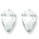 Pear CZ Stud Earrings in Sterling Silver