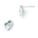 White Ice Diamond Heart Earrings in Sterling Silver (0.02 Ct. tw.)