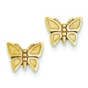 Butterfly Post Earrings in 14k Yellow Gold