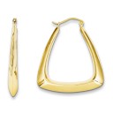 Fancy Hoop Earrings in 14k Yellow Gold