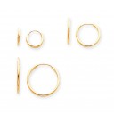 Pair Set Endless Hoop Earrings in 14k Yellow Gold