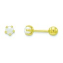 Reversible Cultured Pearl Bead Earrings in 14k Yellow Gold