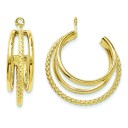 Twisted Triple Hoop Earrings Jackets in 14k Yellow Gold