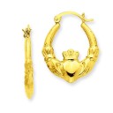 Claddagh Hoop Earrings in 14k Yellow Gold