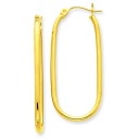 Oval Tube Hoop Earrings in 14k Yellow Gold