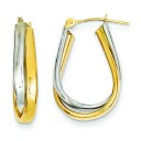 Double Hoop Earrings in 14k Two-tone Gold
