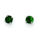 Emerald Stud Earrings in 14k White Gold