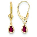 Ruby Earrings in 14k Yellow Gold