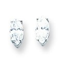 Marquise Cubic Zirconia Earring in 14k White Gold