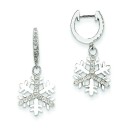 Diamond Small Snowflake Earrings in 14k White Gold