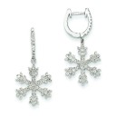 Diamond Snowflake Earrings in 14k White Gold
