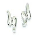 Diamond Post Earrings in 14k White Gold
