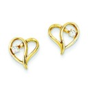 Diamond Heart Earring in 14k Yellow Gold 
