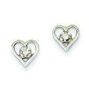 Diamond Heart Earring in 14k White Gold