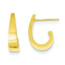 Small J Hoop Earrings in 14k Yellow Gold