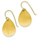 Satin Teardrop Disc Earrings in 14k Yellow Gold