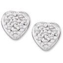 Diamond Heart Earring in 14k White Gold (0.1 Ct. tw.) (0.1 Ct. tw.)