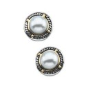 Cultured Pearl Earrings in 14k Yellow Gold & Sterling Silver