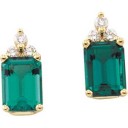 Emerald Diamond Earrings in 14k Yellow Gold (0.125 Ct. tw.) (0.125 Ct. tw.)