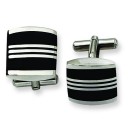 Enameled Cuff Links in Stainless Steel