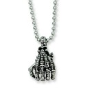 Skull Hand Pendant Necklace in Stainless Steel