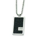 .1 Ct Diamond Stingray Patterned Necklace in Stainless Steel