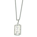 .05 Ct Diamond Razor Blade Necklace in Stainless Steel