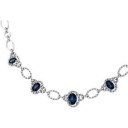 Diamond Sapphire Necklace in 14k White Gold (0.75 Ct. tw.) (0.75 Ct. tw.)