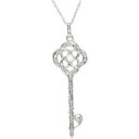 Diamond Vine Key Necklace in Sterling Silver (0.1 Ct. tw.) (0.1 Ct. tw.)