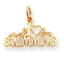 Swimming Charm in 10k Yellow Gold