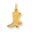 Cowboy Boot Charm in 10k Yellow Gold