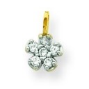 Small CZ Flower Charm in 10k Yellow Gold