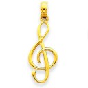 Clef Note Pendant in 14k Yellow Gold