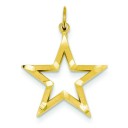 Diamond Cut Star Charm in 14k Yellow Gold
