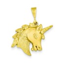 Unicorn Head Charm in 14k Yellow Gold