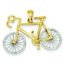 Large Bicycle Pendant in 14k Two-tone Gold