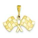 Racing Flags Pendant in 14k Yellow Gold