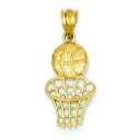 Basketball Net Charm in 14k Yellow Gold