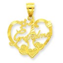 Grandma Heart Pendant in 14k Yellow Gold