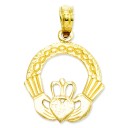 Claddagh Charm in 14k Yellow Gold