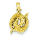 Pisces Zodiac Pendant in 14k Yellow Gold
