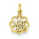 I Love You Charm in 14k Yellow Gold