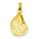 Oyster Shell Pendant in 14k Yellow Gold