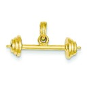 Barbell Pendant in 14k Yellow Gold