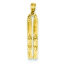 Snow Skis Pendant in 14k Yellow Gold