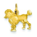 Poodle Dog Charm in 14k Yellow Gold