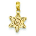 Snowflake Pendant in 14k Yellow Gold