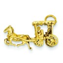 Horse Carriage Charm in 14k Yellow Gold